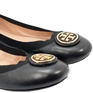 Tory Burch Authentic Caroline Blk Flats Leather 7